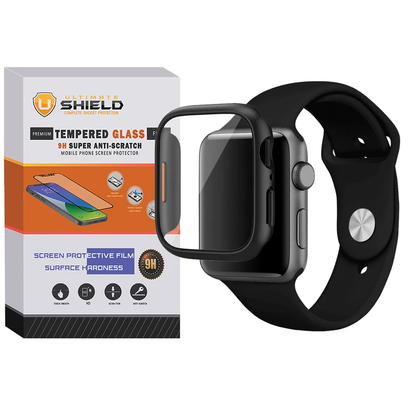 بند آلتیمیت شیلد مدل Soft-Guard-UL مناسب برای اپل واچ Series SE 2022 Aluminum Case 44mm / SE 2021 Aluminum Case 44mm / Series 5 44mm / Series 6 44mm / SE 44mm به همراه کاور