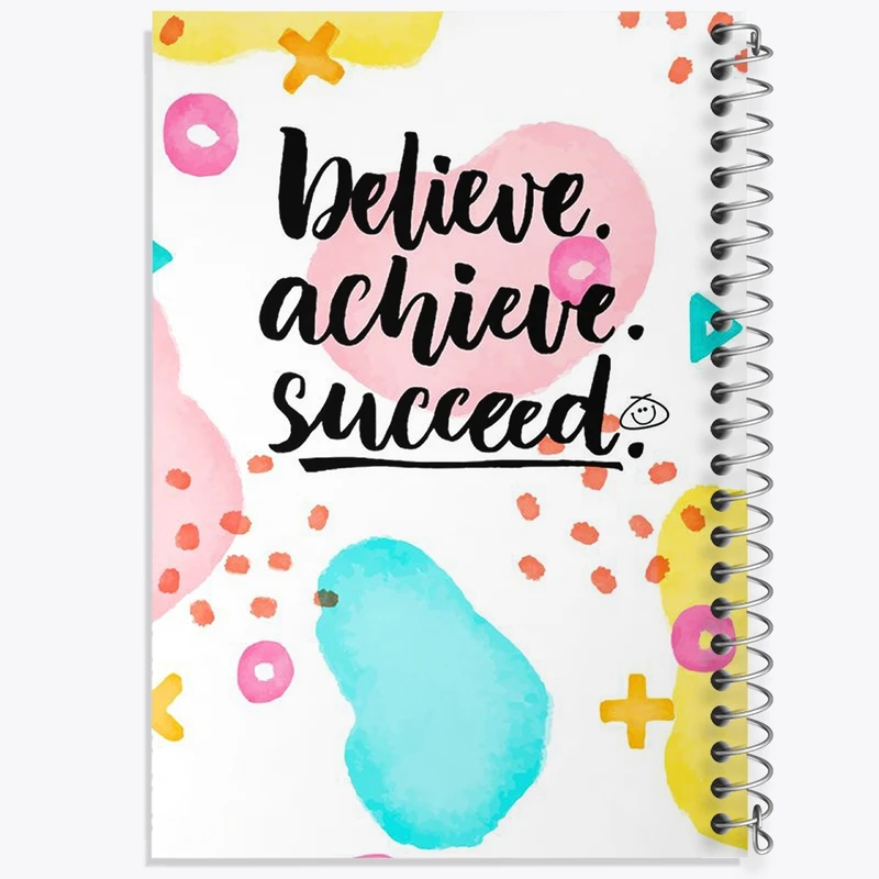 دفتر نقاشی 50 برگ خندالو طرح Believe Achieve Succeed کد F652