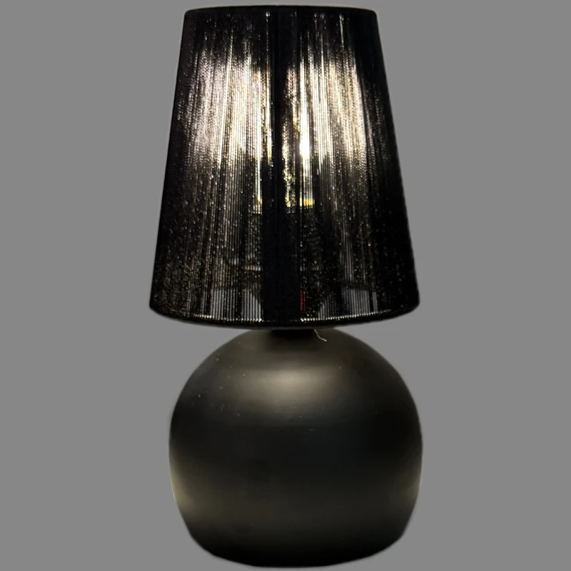 آباژور رومیزی نورهام مدل مکرومه کنفی NHM-BLKNAHAL-MKR15