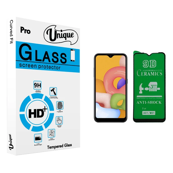 محافظ صفحه نمایش 9D يونيک مدل +Clear مناسب برای گوشی موبایل سامسونگ Galaxy A01 / M01