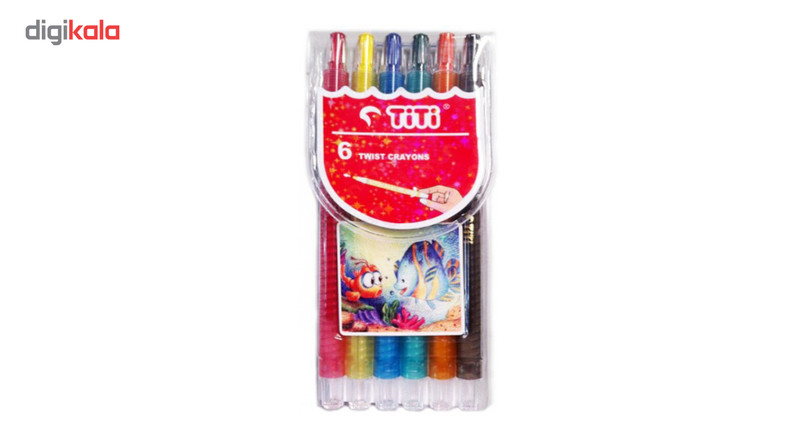 مداد شمعی 6 رنگ تی تی مدل کیدز