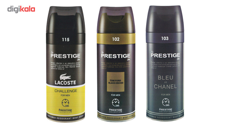 اسپری خوشبو کننده بدن پرستیژ مدل P8 حجم 150 میلی لیتر مجموعه 3 عددی