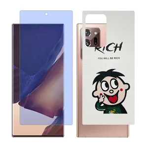 Glass Together model matte anti blue screen protector suitable for Samsung Galaxy Note20 Ultra 5G mobile phone with cover sticker on the back of the phone