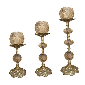 شمعدان پاتریس کلاسیک مدل کریستال زنبوری کد pat-115 مجموعه 3 عددی