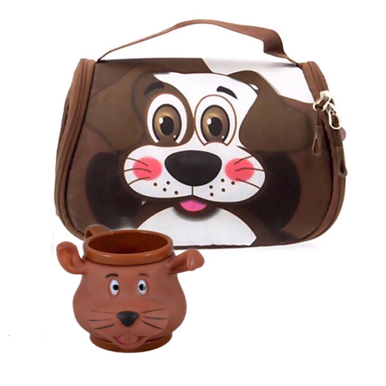کیف نهاری کودک مدل سگ به همراه لیوان طرح سگ