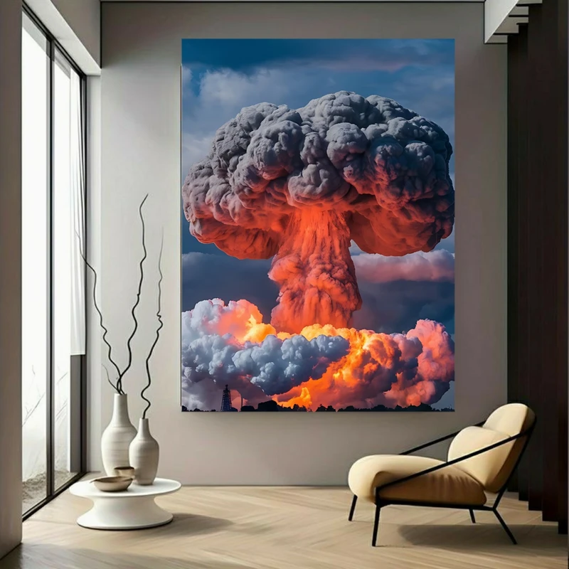 تابلو بوم طرح مخمل انفجار مدل ابر قارچی کد BK23007