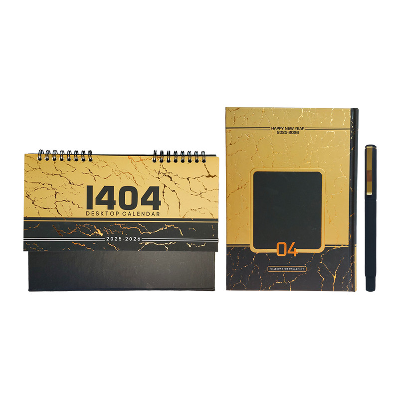 تقویم رومیزی سال ۱۴۰۴ به همراه سالنامه و خودکار مجموعه ۳ عددی