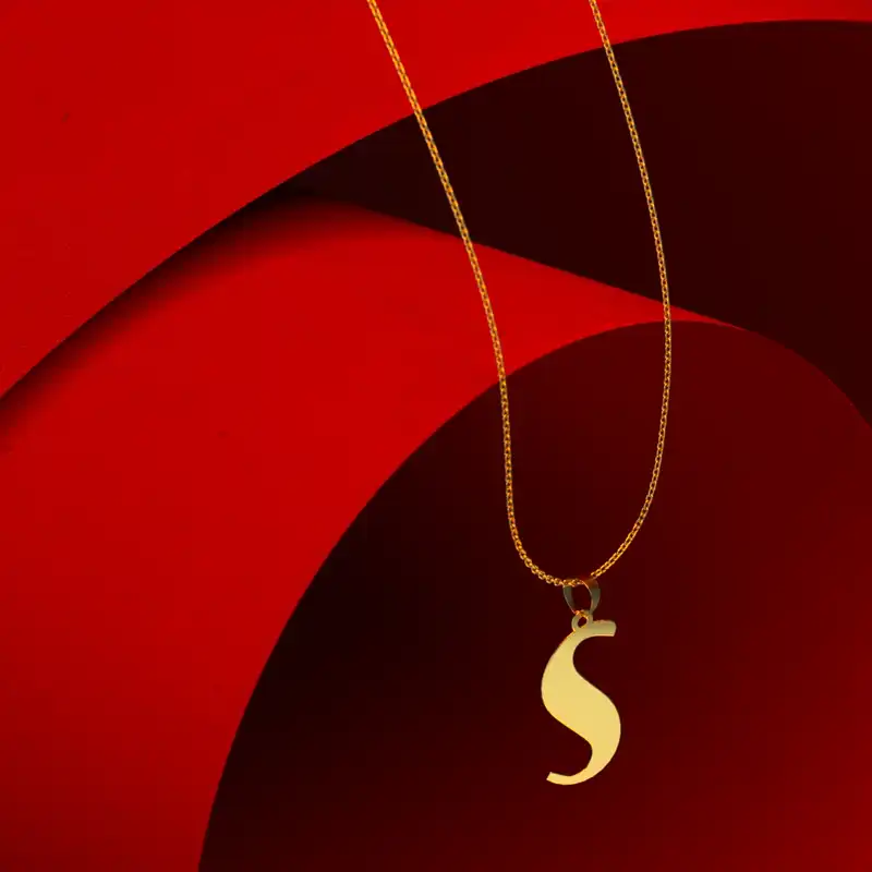 گردنبند طلا 18 عیار زنانه مدوپد مدل حرف S کد H3-1-1278