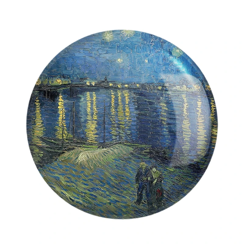 مگنت خندالو مدل نقاشی شب پر ستاره بر فراز رُن اثر ونسان ونگوگ کد 25474