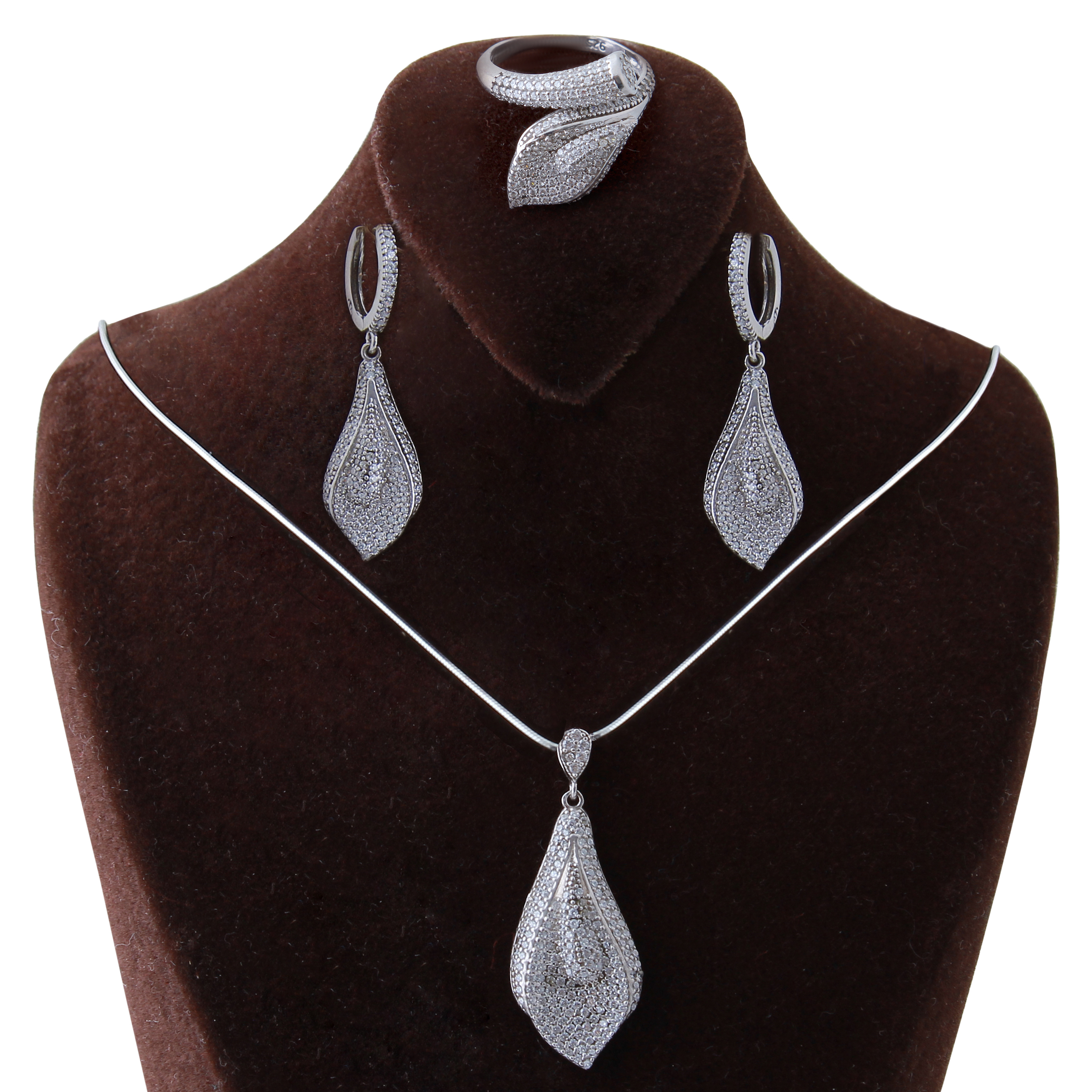 نیم ست نقره زنانه بازرگانی میلادی کد NTR_201