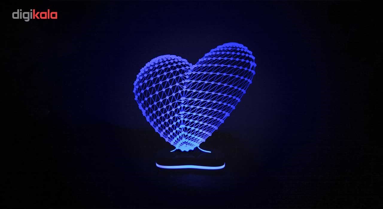 چراغ خواب سه بعدی گالری دکوماس طرح قلب کد DMS102