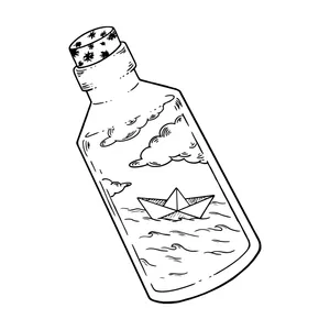 برچسب لپ تاپ پویا مارکت طرح بطری دریا کد 2202