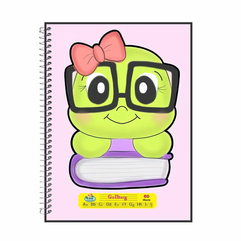 دفتر زبان 60 برگ گلبرگ طرح لاک پشت کد 2530