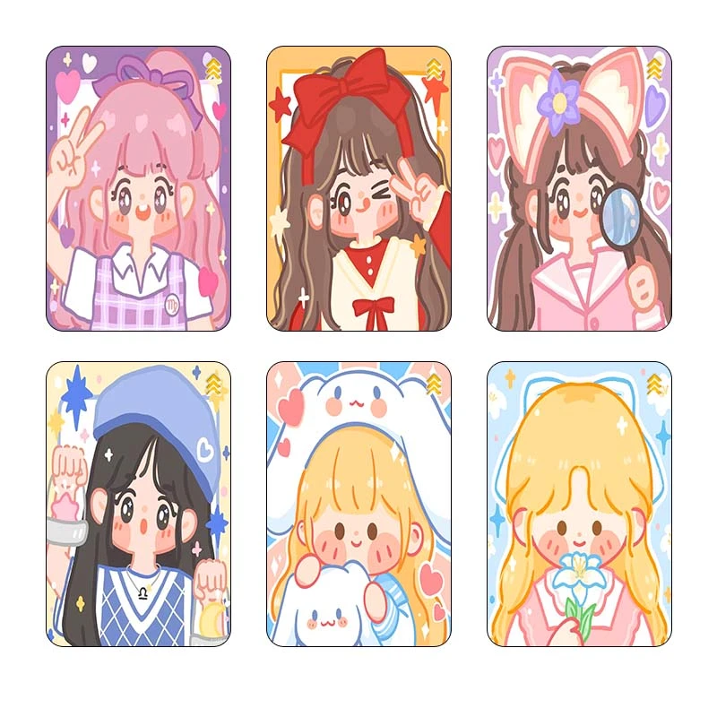 استيکر کارت کارنيکا طرح دختر کیوت کد 36391 مجموعه 6 عددی