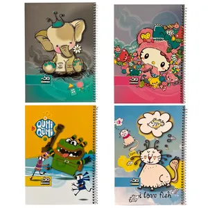 دفتر نقاشی 50 برگ برکه مدل فنری کد 1100 بسته 4 جلدی