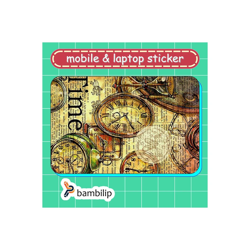 استیکر بامبیلیپ مدل کارت عابر طرح زمان و ساعت شنی کد 8678804