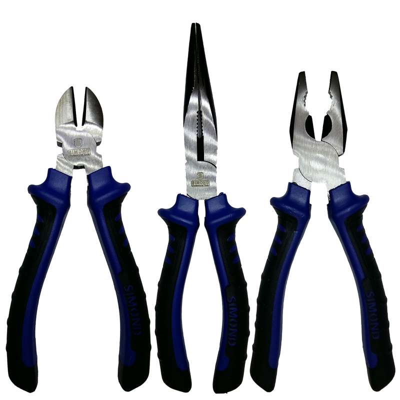 مجموعه 3 عددی انبردست و سیم چین سیموند مدل m3 مجموعه 3 عددی انبردست و سیم چین سیموند مدل m3