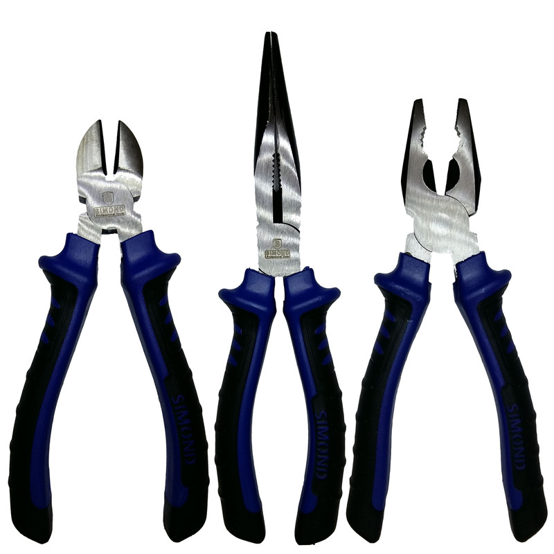 مجموعه 3 عددی انبردست و سیم چین سیموند مدل m3 مجموعه 3 عددی انبردست و سیم چین سیموند مدل m3