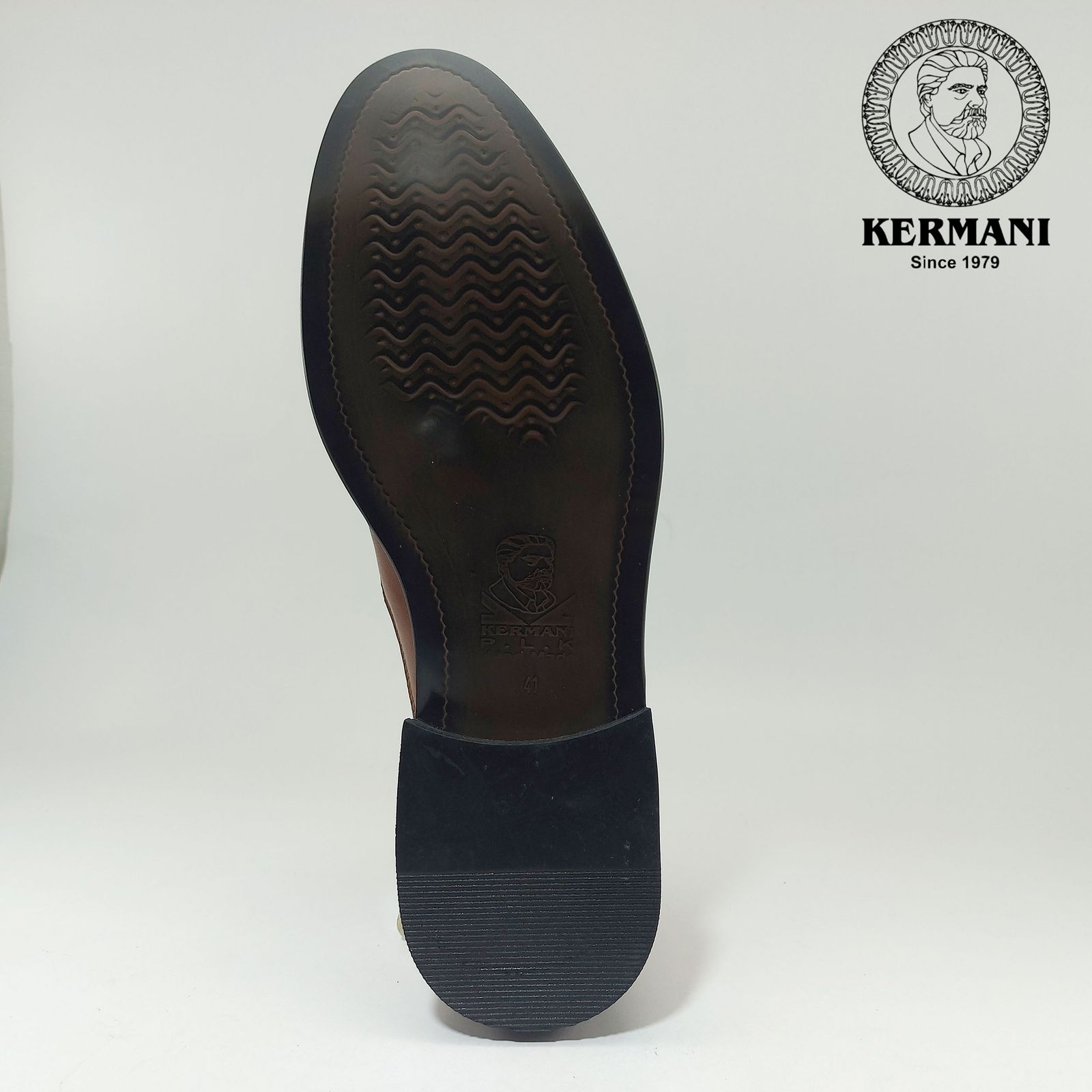 کفش مردانه کرمانی مدل چرم دستدوز طبیعی کد 350 رنگ عسلی -  - 2