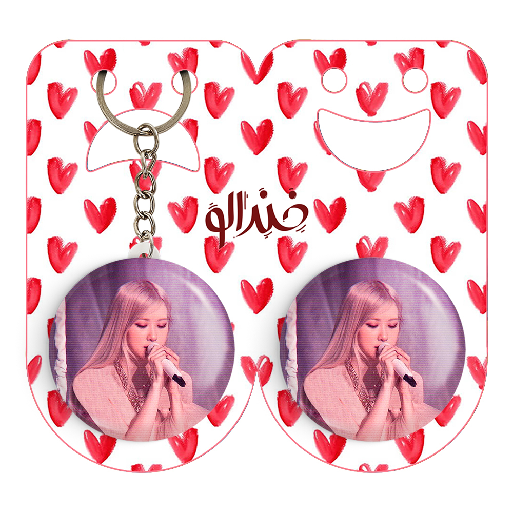 پیکسل خندالو مدل رزی بلک پینک کد 14414 به همراه جاکلیدی