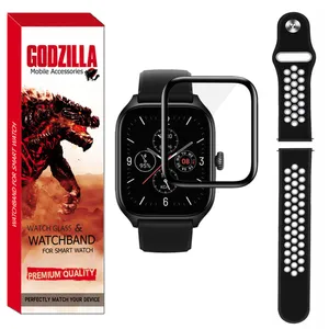محافظ صفحه نمایش گودزیلا مدل GS-NIK مناسب برای ساعت هوشمند امیزفیت GTS 4 به همراه بند