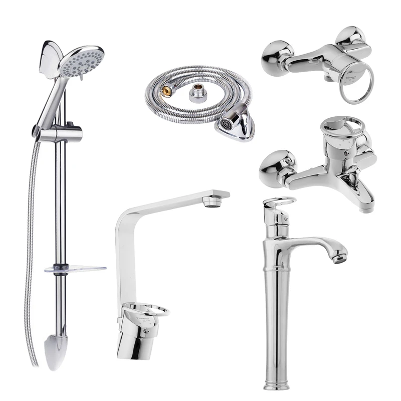 ست شیرآلات توفیق مدل النگویی پایه بلند مجموعه 6 عددی