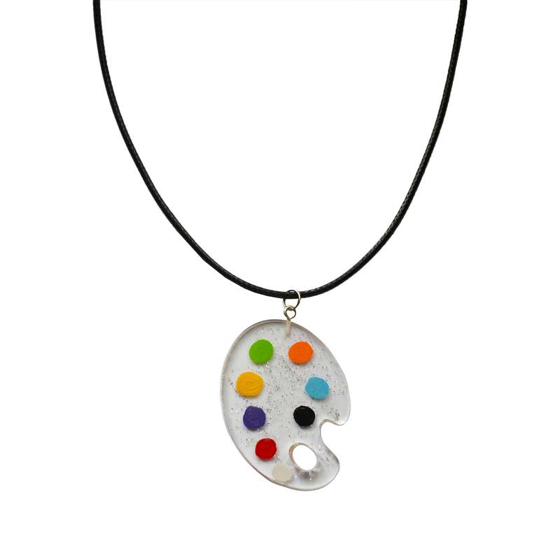 گردنبند زنانه مدل رزینی پالت نقاشی