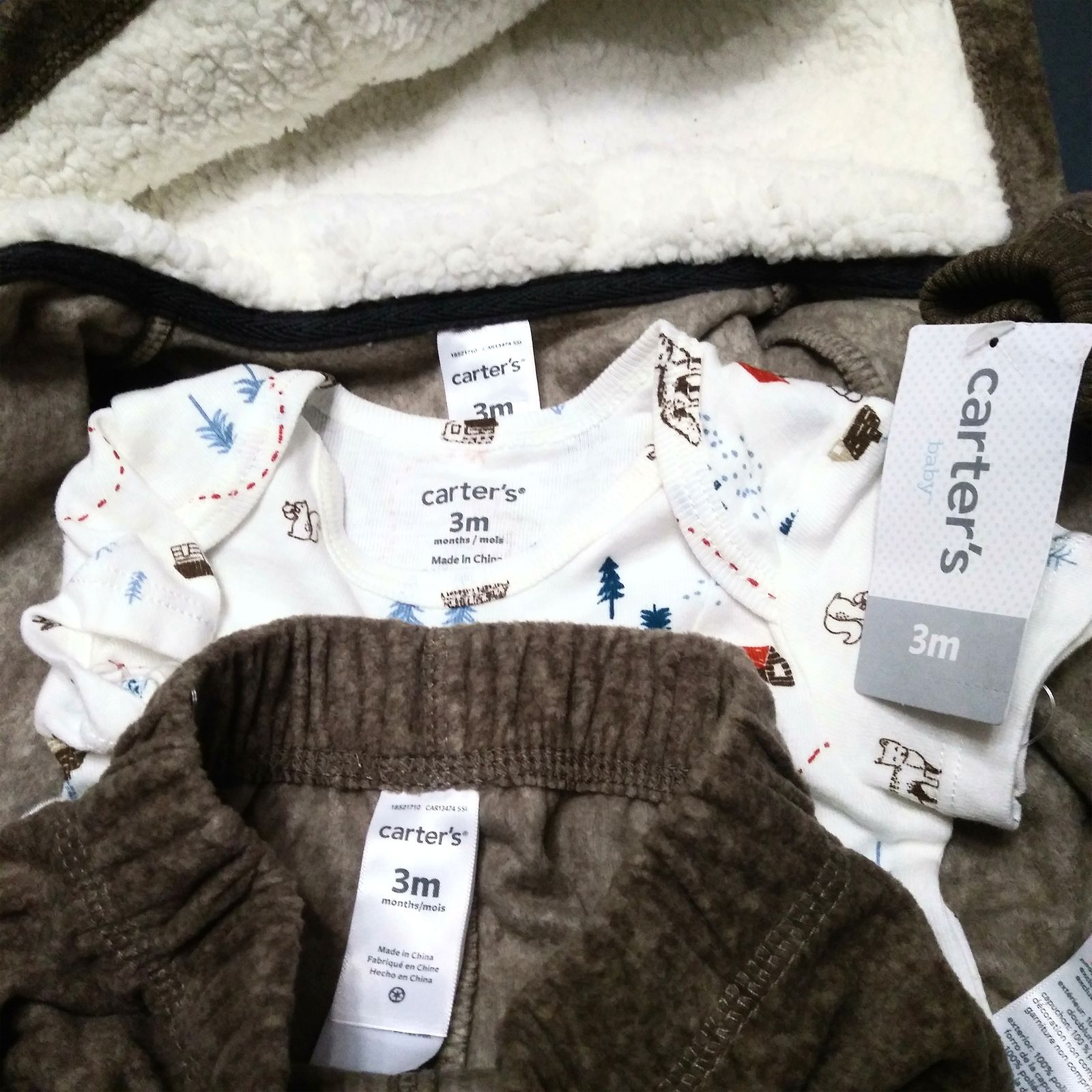 ست 3 تکه لباس نوزادی کارترز طرح White Bear کد M567 -  - 3