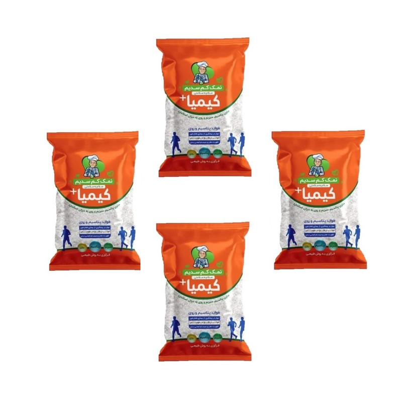 نمک کم سدیم با زینک کیمیا - 500 گرم بسته 4 عددی