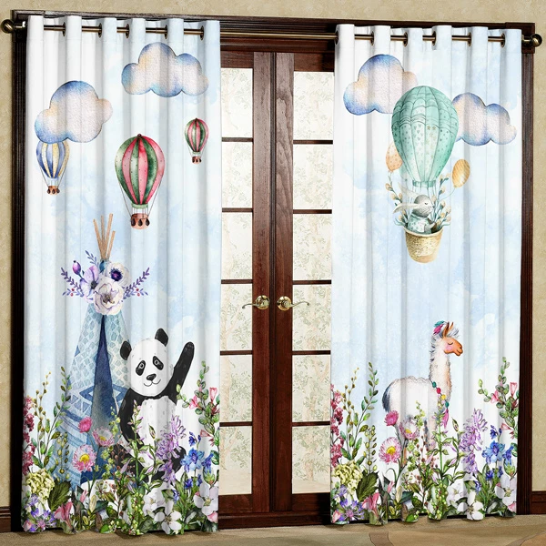 پرده مدل پاندا چاپی هازان پانچی کد 508 سایز 200x140 سانتی متر