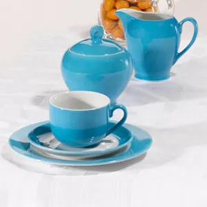 سرویس چینی 17 پارچه چای خوری چینی زرین ایران سری ایتالیا اف مدل آسمان درجه یک