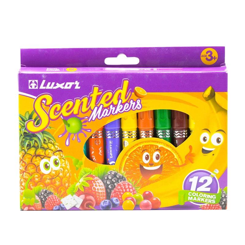 ماژیک 12 رنگ لاکسر مدل عطری سایز R1