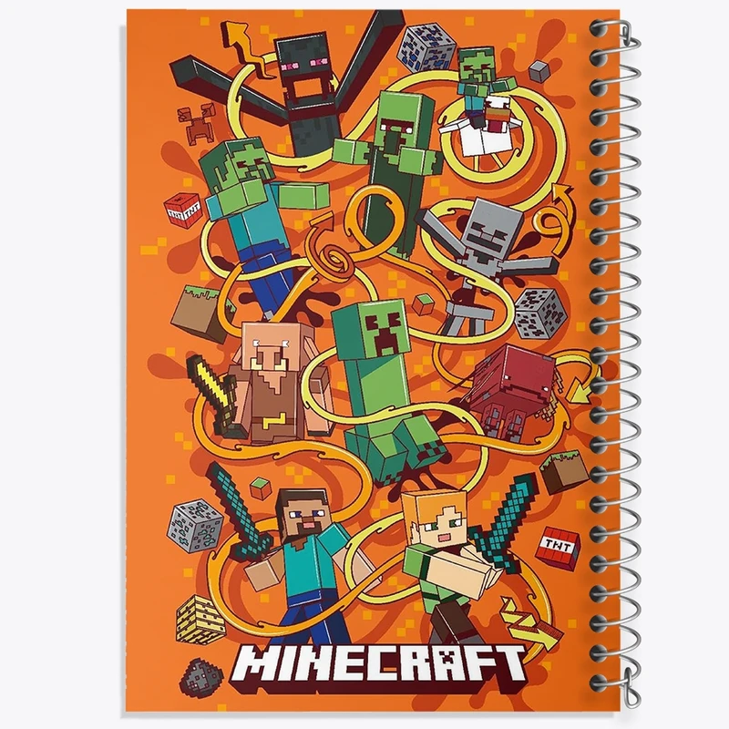 دفتر ژورنال نویسی 50 برگ خندالو مدل نقطه ای طرح ماینکرافت (Minecraft) کد F1083