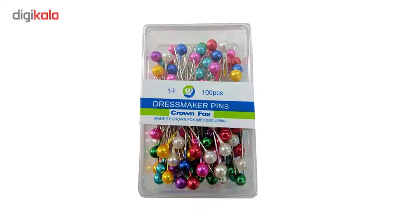 سوزن خیاطی کرون فاکس مدل مروارید بسته 100 عددی