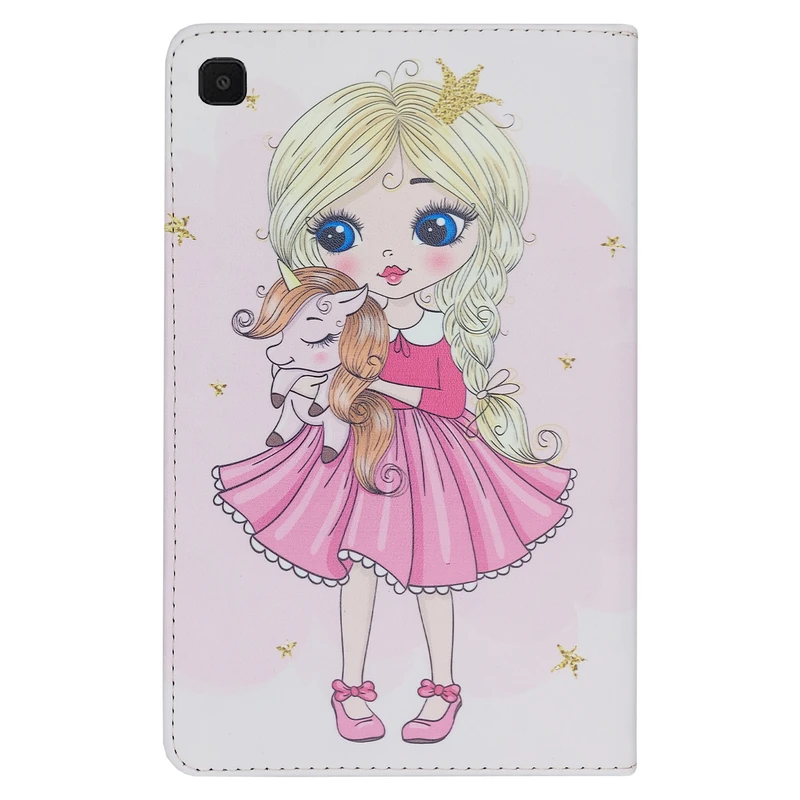 کیف کلاسوری طرح دختر فانتزی و یونی کورن کد J-028 مناسب برای تبلت سامسونگ Galaxy Tab A7 Lite / T225