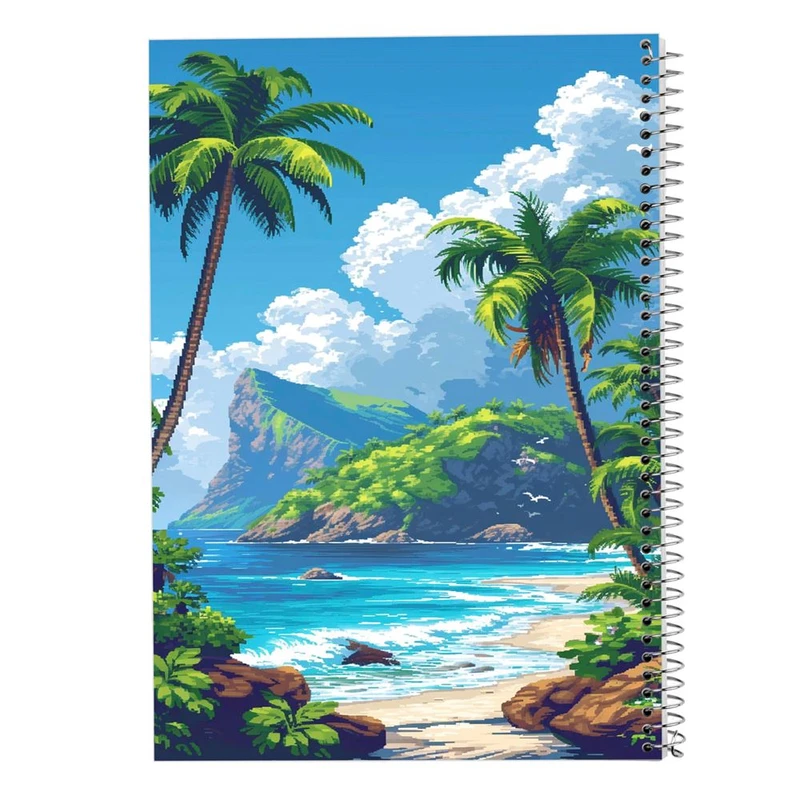 دفتر شطرنجی 50 برگ مدوپد طرح درخت نخل کد DF15215