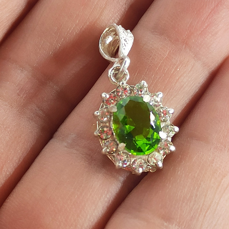 آویز گردنبند نقره زنانه سلین کالا مدل زبرجد ce-k100