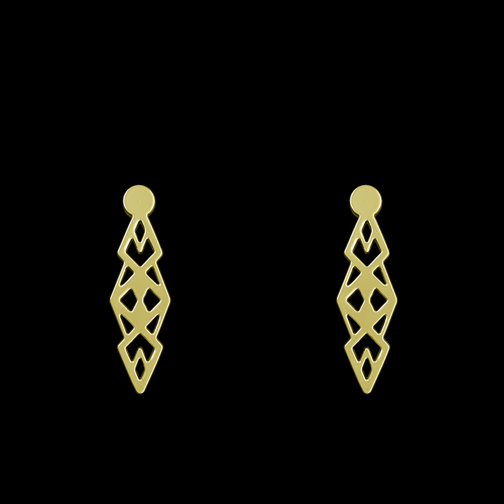 گوشواره طلا 18 عیار زنانه مدوپد مدل هندسی کد GA1-10275