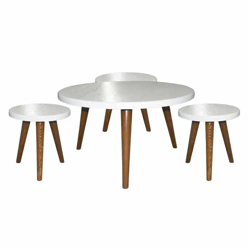 میز جلو مبلی و عسلی مدل سپیدار H1011 مجموعه 4 عددی