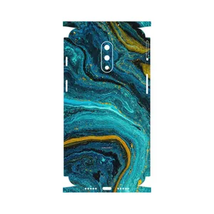 MAHOOT Turquoise marblewith golden streaks-FullSkin Cover Sticker for OnePlus 7