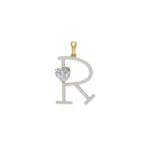 آویز گردنبند طلا 18 عیار زنانه قیراط طرح R کد GH1941