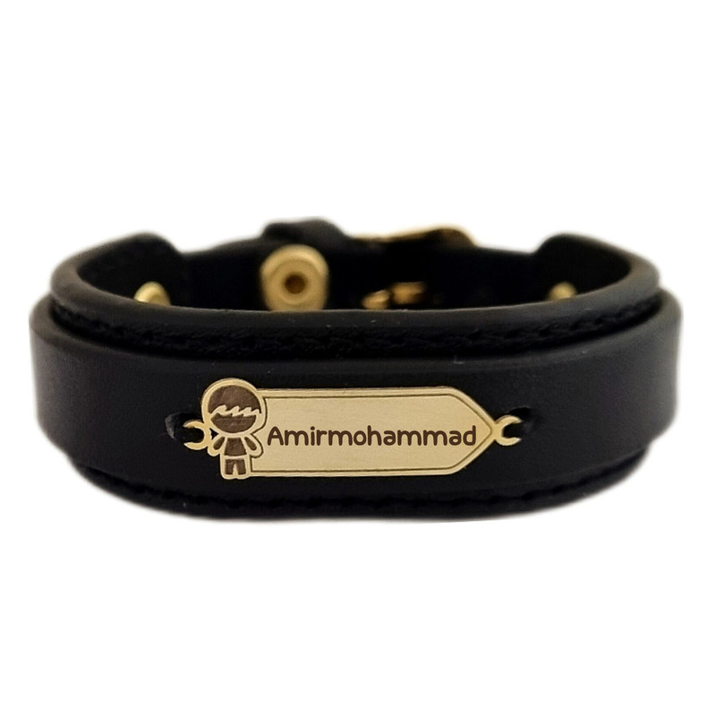 دستبند طلا 18 عیار بچگانه لیردا مدل اسم امیرمحمد کد KDK