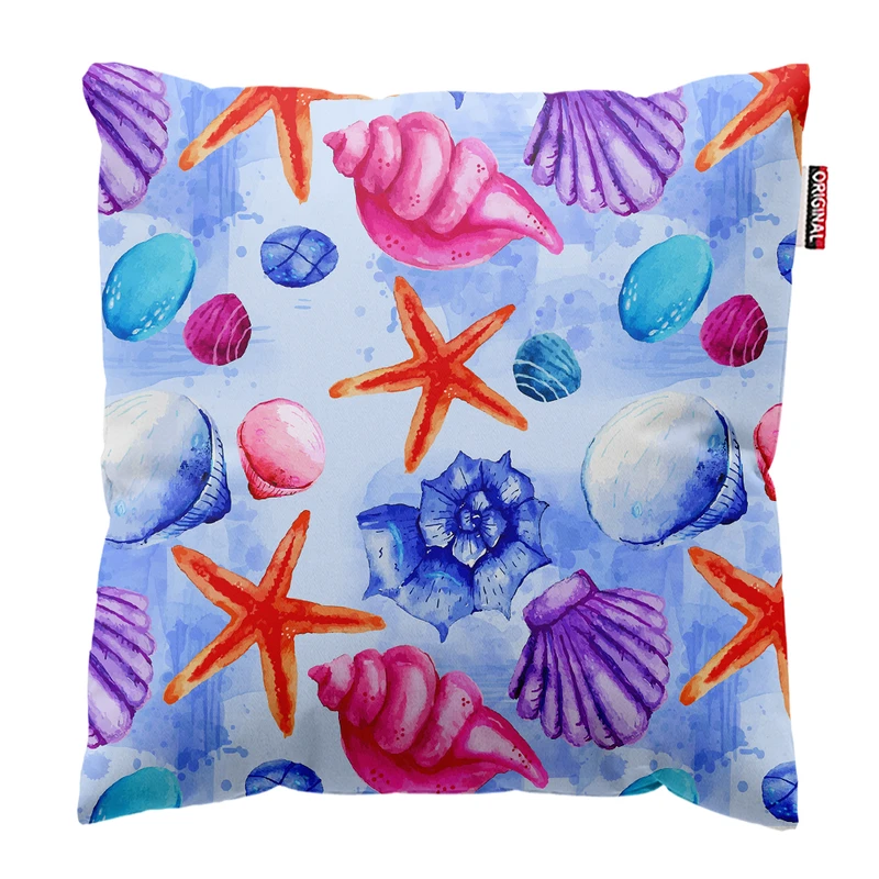 کوسن پاد آفرین مدل دریا صدف ستاره دریایی کد PK301918 سایز 30*30 سانتی متر