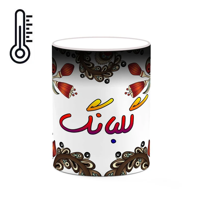 ماگ حرارتی کاکتی مدل اسم گلبانگ طرح سنتی گل و بته کد mgh46750