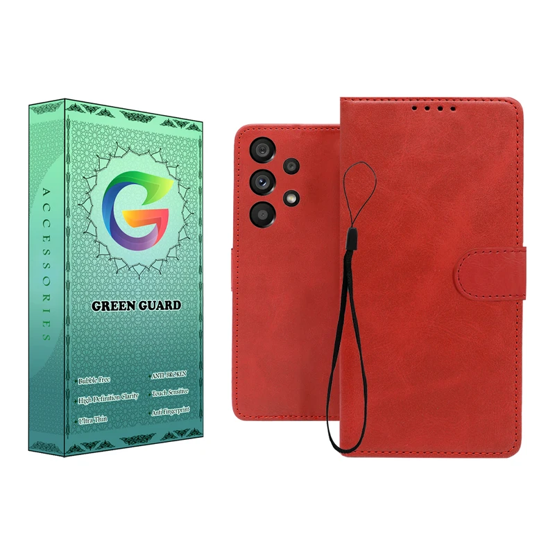 کیف کلاسوری گرین گارد طرح چرمی مدل Landing مناسب برای گوشی موبایل سامسونگ Galaxy A13 4G / A32 5G / M32 5G به همراه بند آویز
