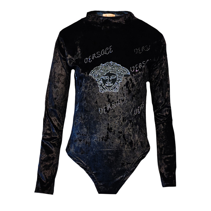 بادی زنانه تارا تین مدل مخمل نگین دار کد 4