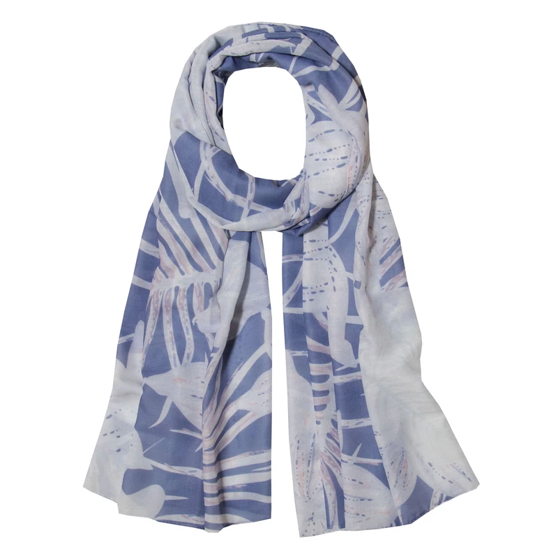 شال زنانه آنالیا مدل نخی چهار فصل طرح برگ کد 1449-2