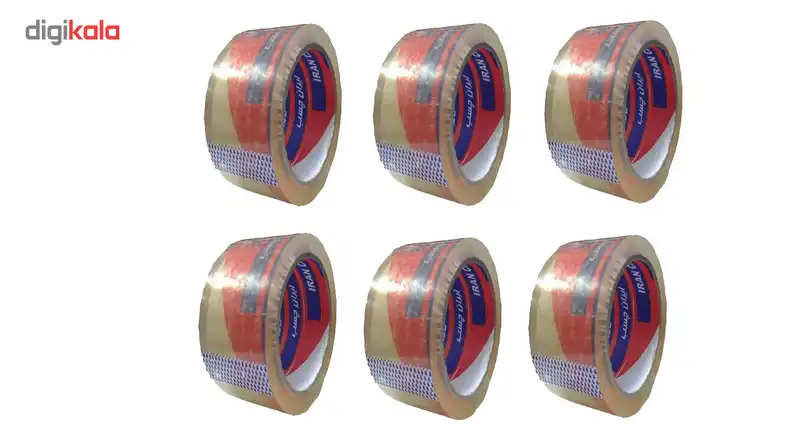 چسب نواری پهن ایران چسب کد 001 بسته 6 عددی