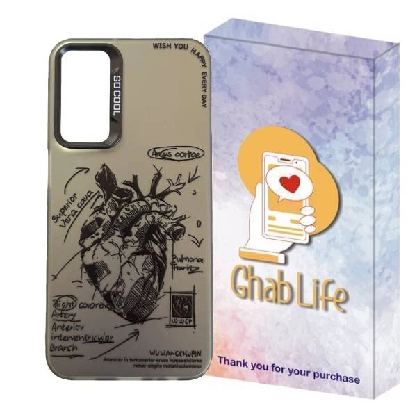 کاور قاب لایف مدل سوکول طرح آناتومی قلب مناسب برای گوشی موبایل سامسونگ Galaxy A35