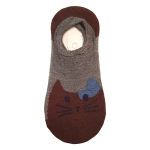 جوراب بچگانه مدل گربه رنگ قهوه‌ای